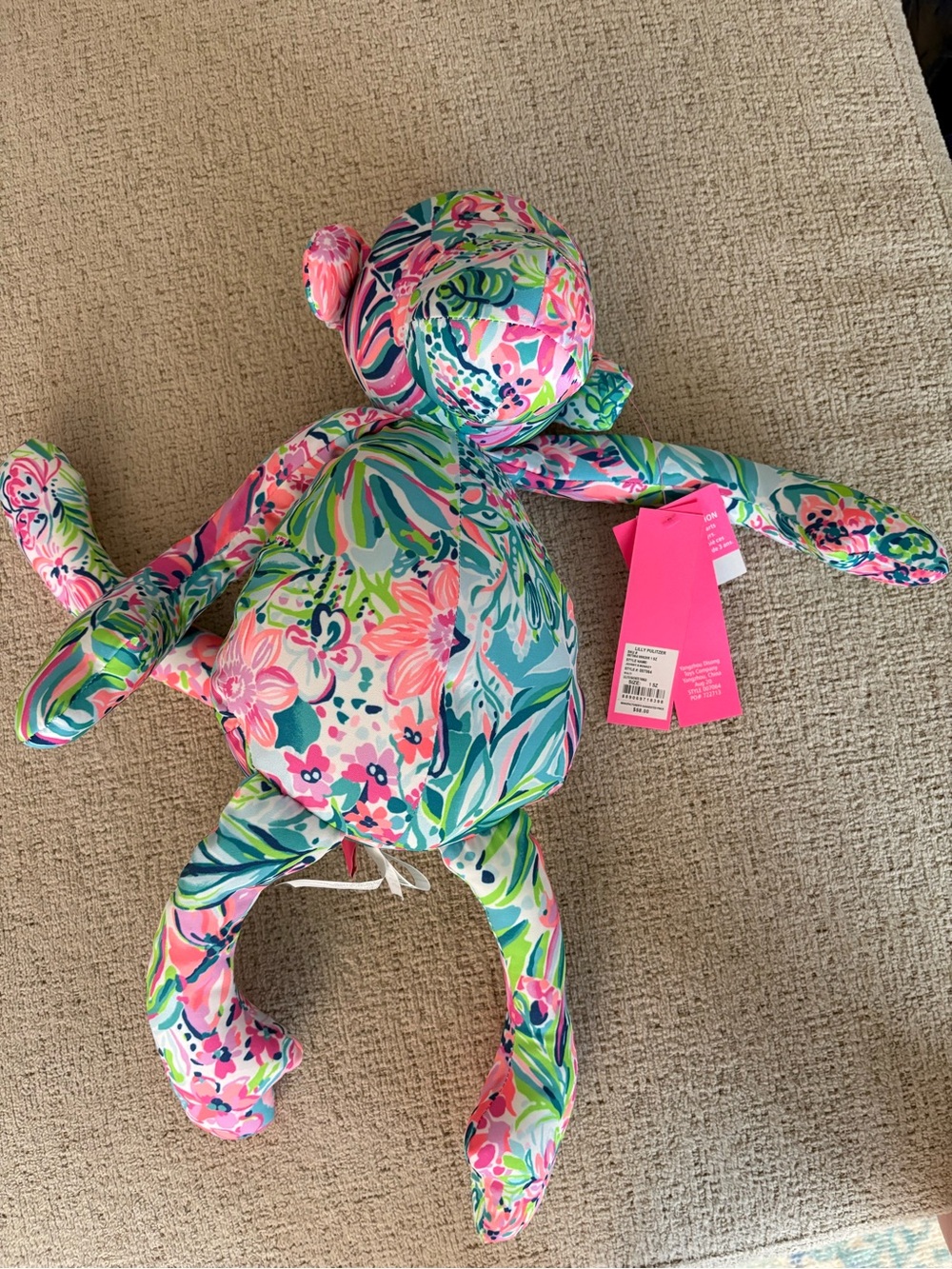 Lilly Pulitzer NWT stuffed Johnny B monkey